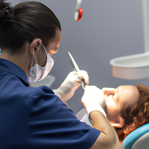 תמונה המציגה רופא שיניים ברעננה המעניק טיפול למטופל, תוך הצגת המקצועיות והקפדנות בהליך.