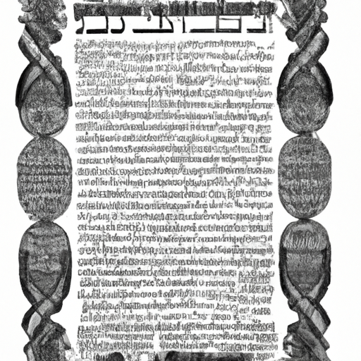 An antique Ketubah showcasing traditional Hebrew calligraphy and intricate designs.
