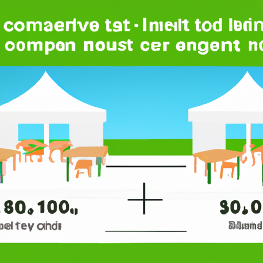1. תמונה המציגה תרשים השוואה בין עלויות השכרה וקניית אוהל לאירועים
